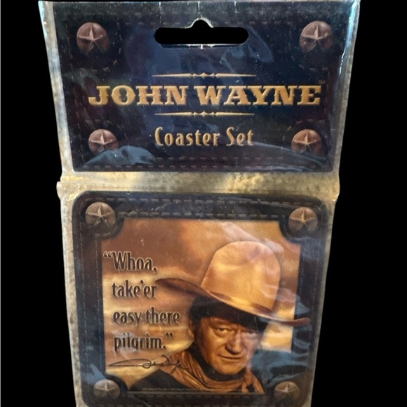 John Wayne Cork Backed Coaster Set (4) NWT - Picture 2 of 5